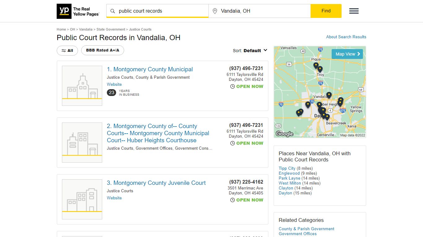 Public Court Records in Vandalia, OH - yellowpages.com