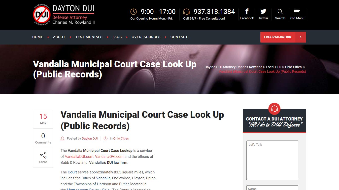Vandalia Municipal Court Case Look Up (Public Records)